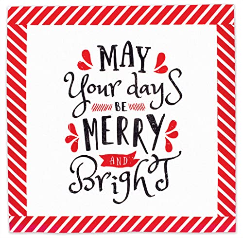 Xmas Paper Napkins, Festive, Cute & Fun Merry Christmas Quote Napkins: Funny Saying Recycled Napkins Decorative Disposable Holiday Dinner, Lunch/Luncheon, Buffet Party 40 Ct 6.5 Square