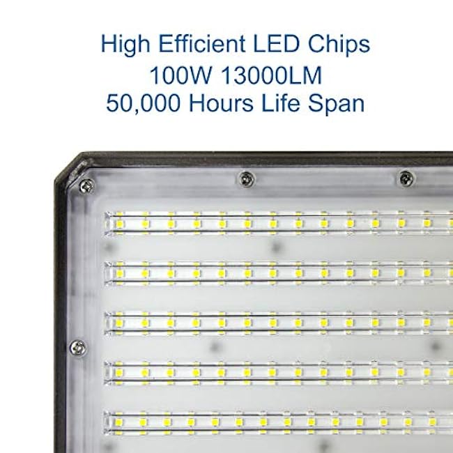 DAKASON 100W LED Flood Light 5000K Outdoor Security Lighting Fixture