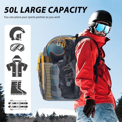 image for Goloni Ski Boot Bag - 50L Waterproof Ski and Snowboard Boots Travel Ba