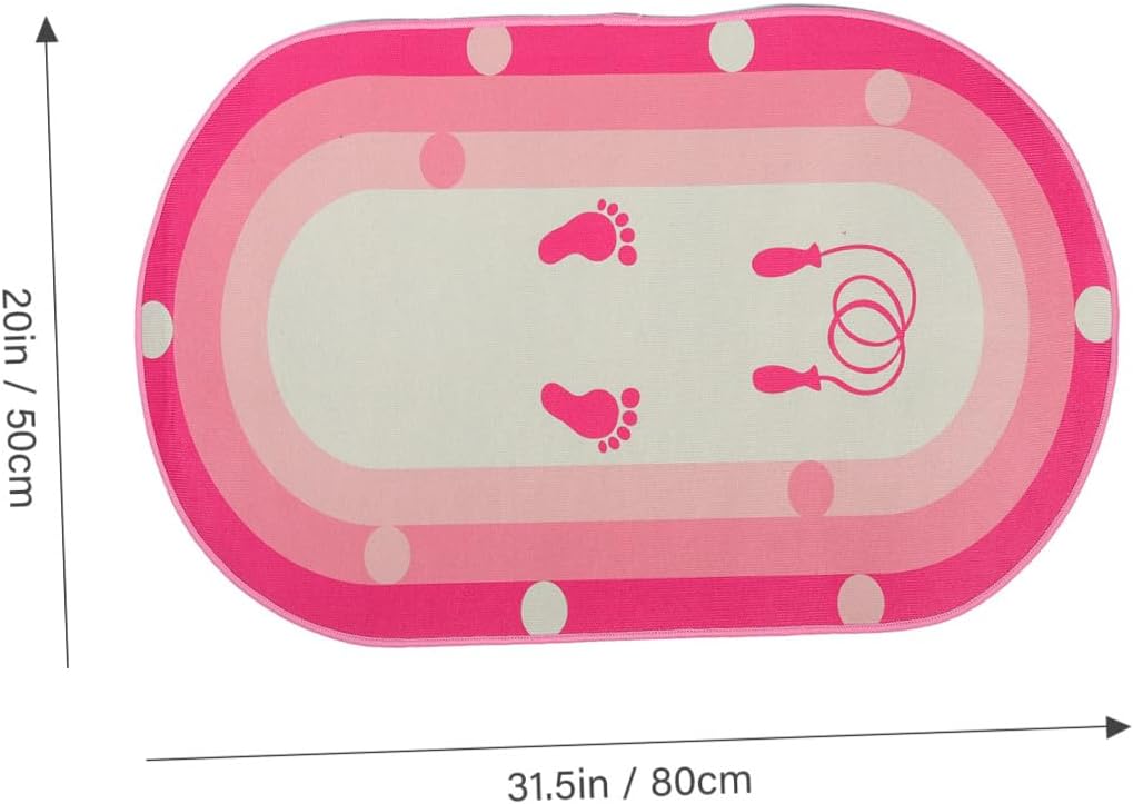 Multi-function Skipping Mat with Upgraded Silicone Bottom, Thickened Soundproof Jumping Pad 50x80cm Oval, Portable Quiet Workout Mat for Indoor Fitness Training and Home Exercise