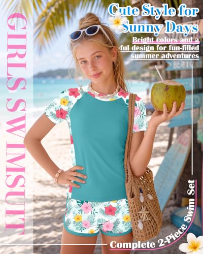 Image of Xaatren Girls 2 Piece Rash Guard Swimsuit