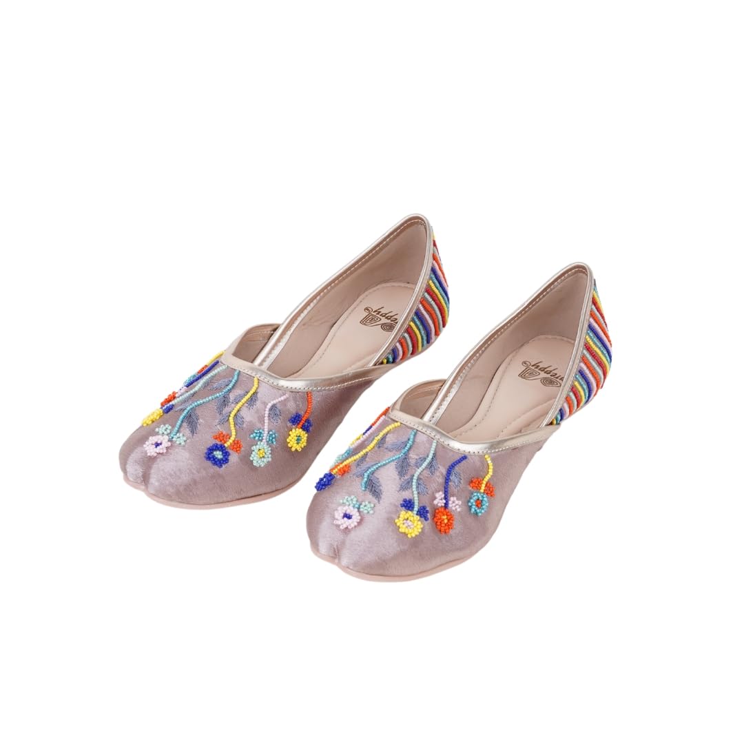 Multi-Colored Floral Embrioded Mojari | Preppy-image-22