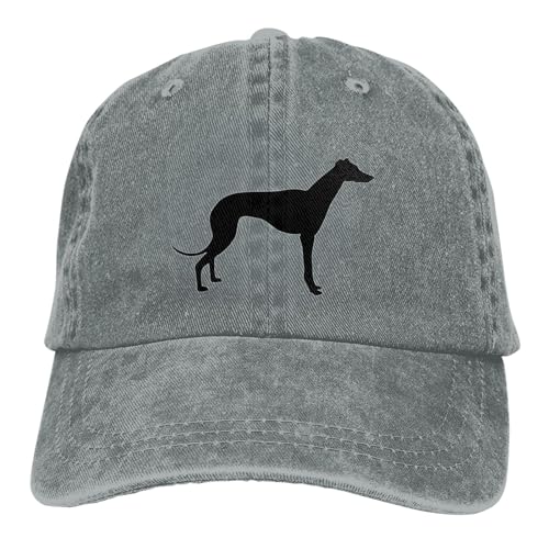Greyhound Dog Cowboy Baseball Cap, Adjustable Vintage Washed Base...