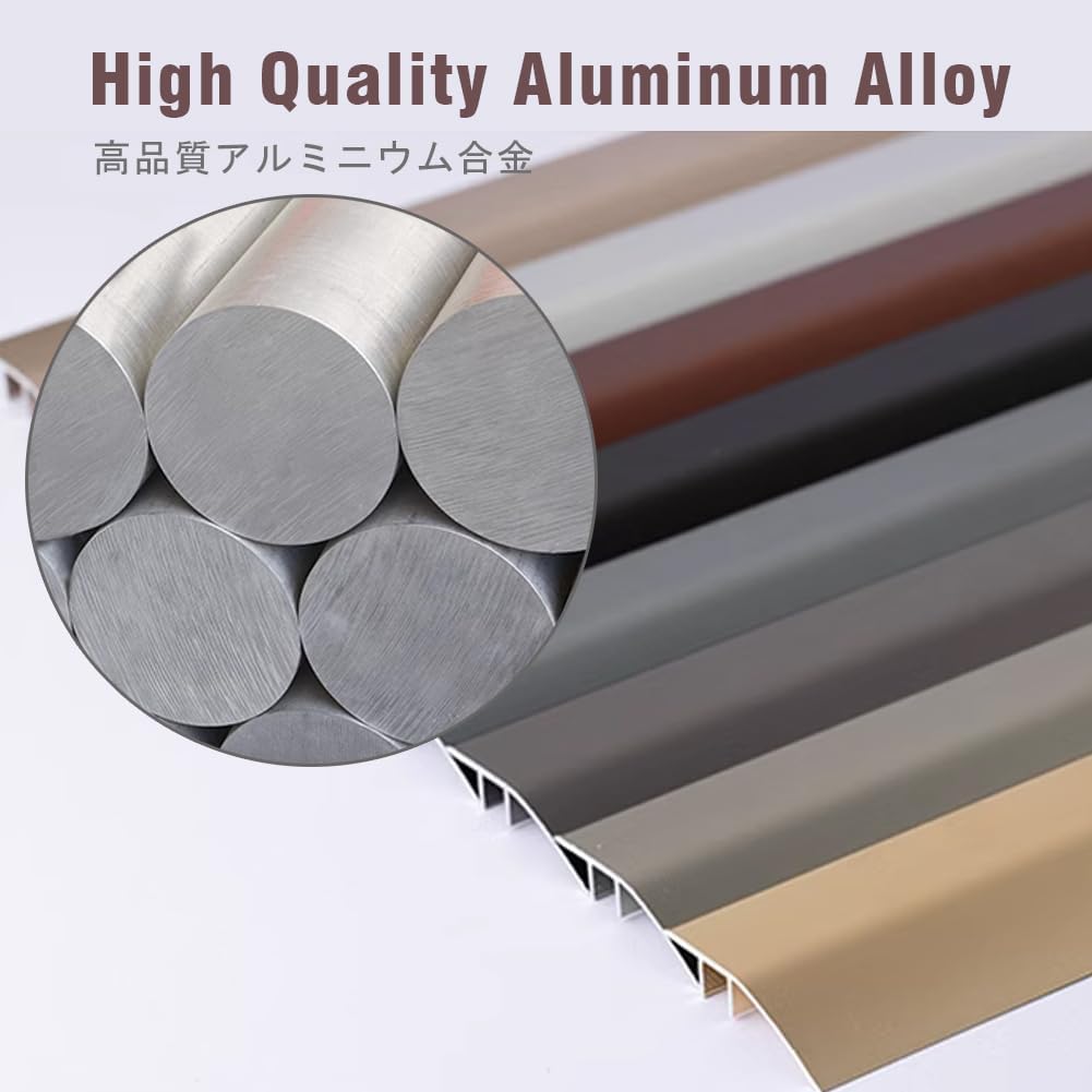 90cm Long Aluminum Floor Transition Strip,Threshold Ramp,Thresholds Reducer for Tile Wood Floors,Bridge The Height Between7-15mm