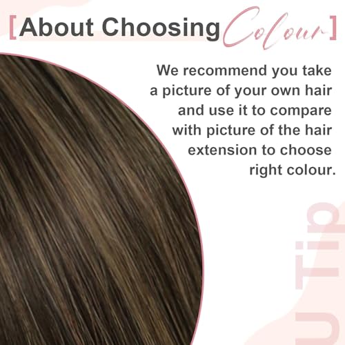 Easyouth Balayage U Tip Hair Extensions Real Human Hair Brown Nail Tip Hair Extensions Human Hair Darkest Brown to Light Brown Ombre U Tips Human Hair Extensions 16 Inch 50g/50s - Image 4