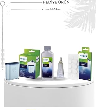 Philips CA6700/10 Espresso Makinesi ile Uyumlu Kireç Çözücü, Yağ Çözücü Tablet, Gres Yağ, Aquaclean 4'lü Set