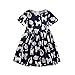 Produktbild Julhold Kleinkind Kind Baby Mädchen Mode Elegant Kurzarm Cartoon Katze Gedruckt Prinzessin Dünnes Kleid Kleidung 1-5 Jahre