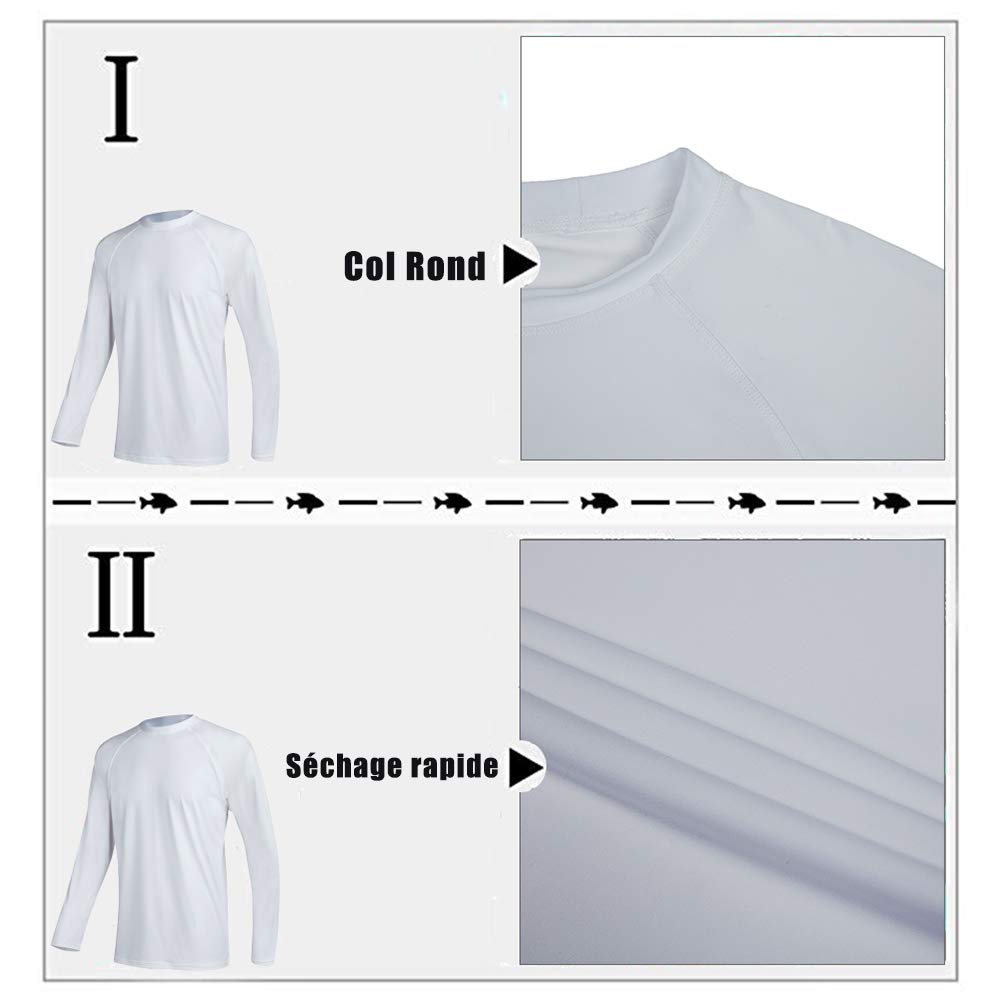 LBL Rashguards Homme Anti-UV UPF 50+ Séchage Rapide Coutures Plates pour Les Plein Air