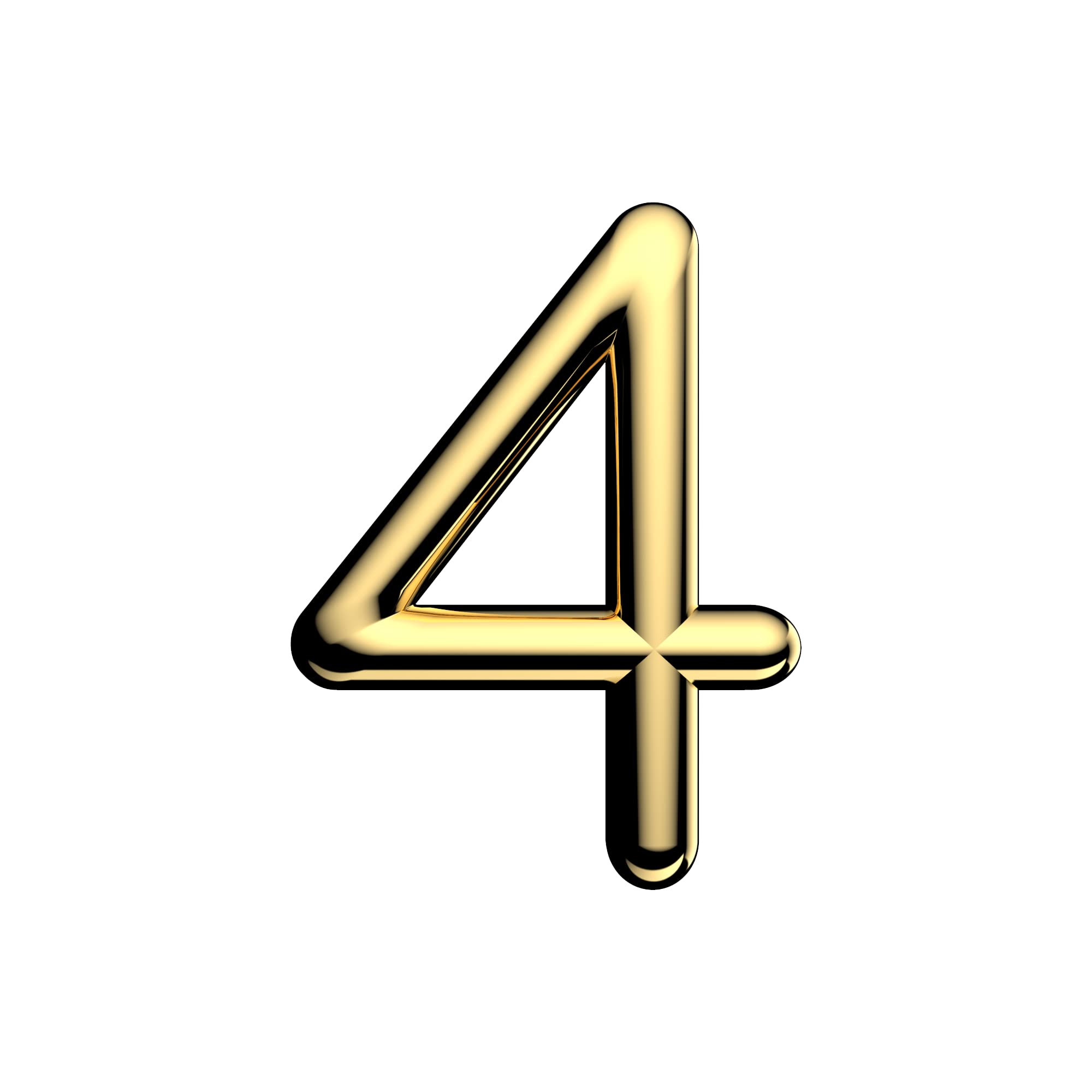 Ultion Sweet Gold Door Numbers '4' - 3inch height - Self Adhering, No Drilling or Screwing Required … — image 1