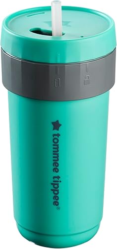 Tommee Tippee Vaso 3 en 1, vaso convertible aislado, 18 meses o más, 10 onzas, vaso de entrenamiento para niños pequeños, popote a prueba de fugas,