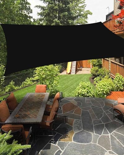 Voile d'ombrage imperméable noire anti-UV durable pour jardin et cour