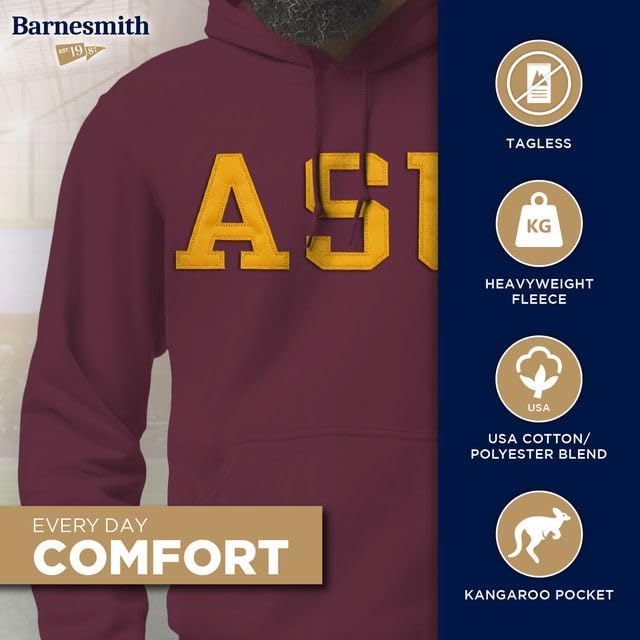 Barnesmith NCAA Unisex Hooded Sweatshirt, Veritas Logo in Tackle Twill Applique - Image 3