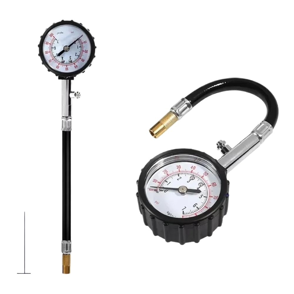 100 PSI Car Tyre Pressure Gauge with Long Hose Compatible with Auto and Motorcycle