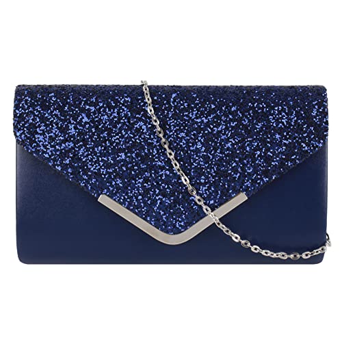 MEGAUK Damen Clutch Glitzer Elegant Abendtasche Glänzend Handtasche Envelope Tasche Strass...