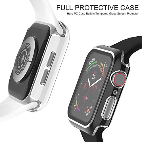 Image of Adepoy Case with Tempered Glass Screen Protector, Compatible with Apple Watch Series 3 /2 /1 42mm, All-Around Ultra-Thin Bumper Full Cover Hard PC Protective Case for iWatch Accessories