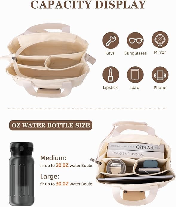 Tote Bags for Women Canvas Purse Crossbody Bags with Pockets Shoulder Handbags Large Bible Messenger Bag With Pockets - Image 4