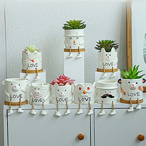 Diyomr Smooth Glazed Ceramic Planter With Hanging Leg thumb #5