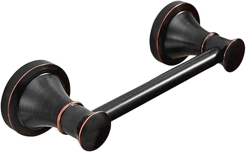 RUMOSE Portarrollos de papel higiénico para baño, mango de tejido pivotante flexible en la pared, bronce aceitado frotado a prueba de óxido, acero