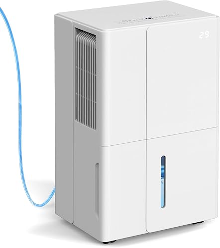 Deshumidificador de sótano de 105 pintas con bomba para espacio de hasta 5000 pies cuadrados, deshumidificadores grandes con manguera de drenaje,
