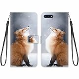 Ce Coque Compatible avec Huawei Honor 7A/Y6 2018 en cuir PU et pare-chocs intérieur en TPU flexible, Protégez votre téléphone contre les chutes, la poussière, les rayures et les empreintes digitales.