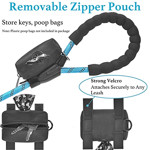 Iyoshop 6 Ft Durable Slip Lead Dog Leash With Zipper Pouch, Padded Handle And Highly Reflective Threads, Dog Training Leash, (Medium/Large, 18~120 Lbs., Blue) #TOP1