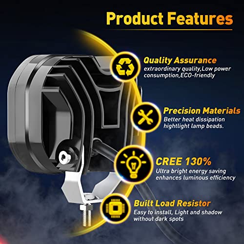 3 Polegadas Luzes De Trabalho LED Barras De Farol Offroad Lâmpada De Farol 12V 24V Para Jeep Moto 4X