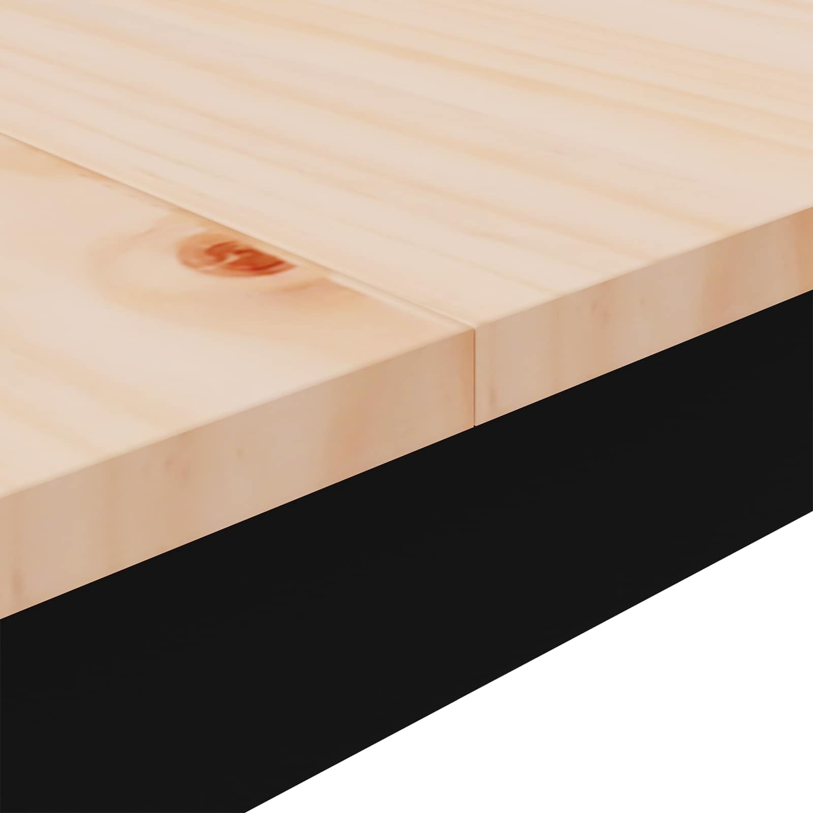 Mesa de bar natural de 180 x 90 x 105 cm, madera de pino maciza, moderna con patas de metal, mesa grande para cocina y comedor, mesa alta de estilo industrial