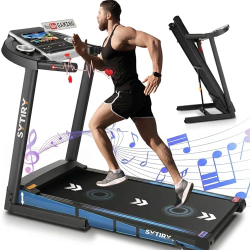 Image of Treadmills for Home with TV Screen and WiFi,Smart Foldable Treadmill Machine,3D Virtual Sports Scene,HiFi Speakers,Popular APP for Social Networking,Video,and Search,Walking Pad Treadmill