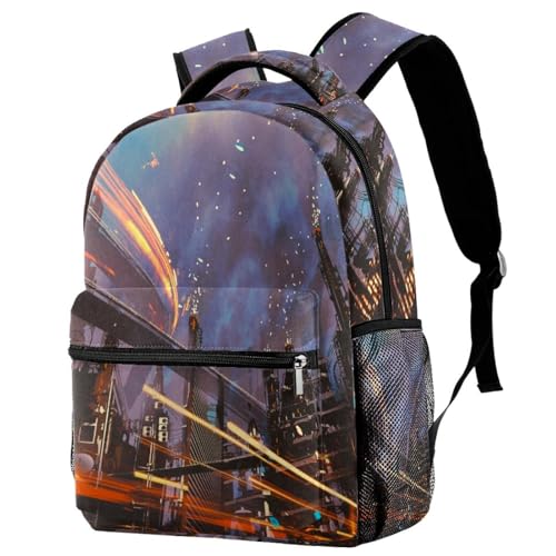 Sac à dos d'école ergonomique et spacieux au design science-fiction industriel