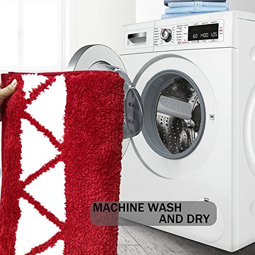Run Helix Red Bathroom Rugs Sets 3 Piece, Bath Mats, Bathroom Rugs And Mats Sets, Extra Soft And Absorbent Shaggy Rugs, Bathroom Rugs And Mats Set, Bath Mat Set For Tub, Shower, Bathroom #TOP7