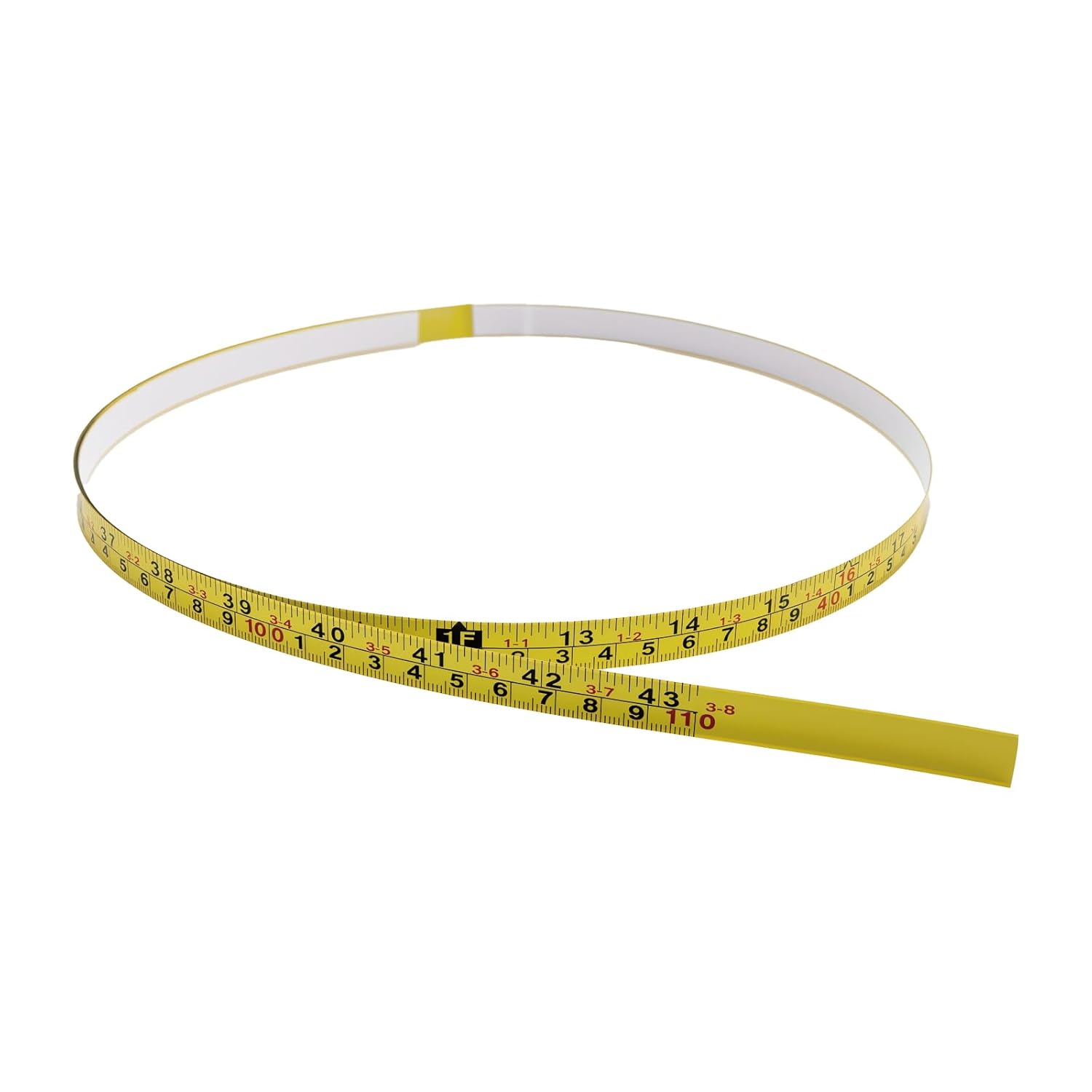 4-Pack Steel Self-Adhesive Measuring Tapes, 44" (110cm) Left-Right Read Ruler Stickers Compatible with Workbenches & Woodworking (Yellow)