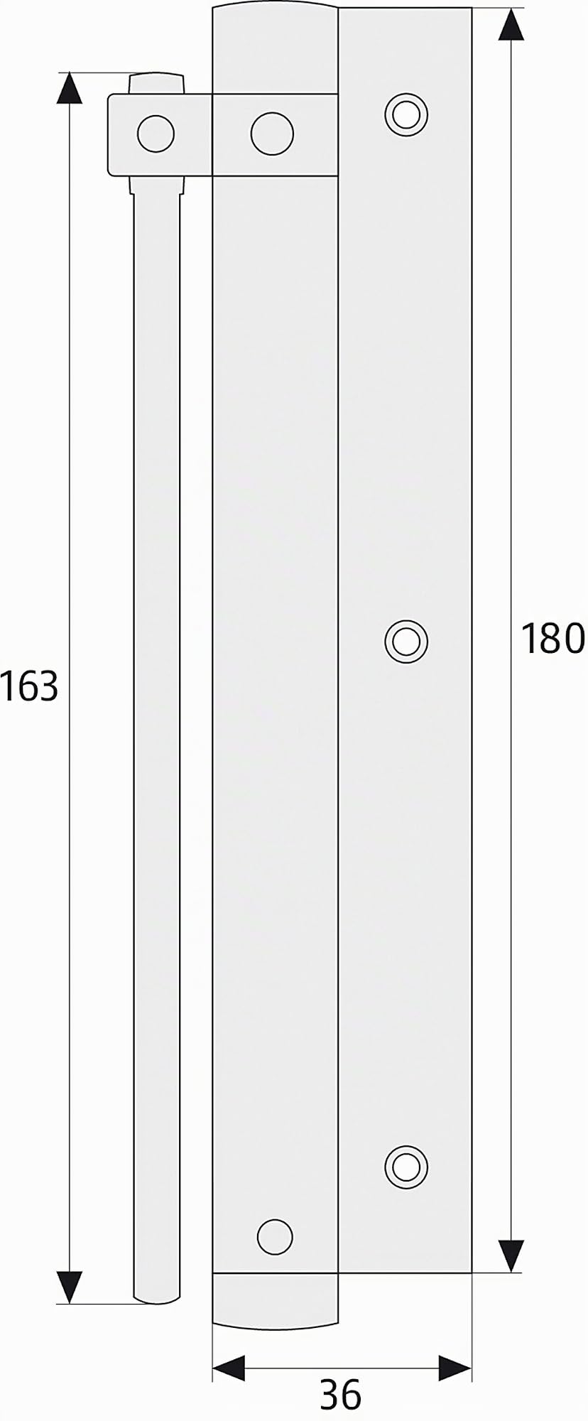 Abus TSA40 au B-Cierrapuertas : verrouillage automatique des portes (sur la droite à gauche) finition aluminium et acier