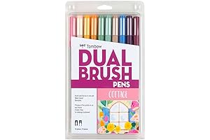 Tombow Dual Brush Pen Art Markers, Cottage Set of 10