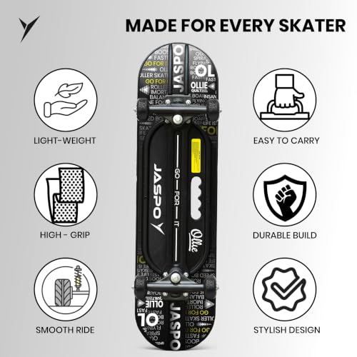 Jaspo Hurricane Ollie Quilt Fiber Skateboard 31x8 Inch Black - Image 6