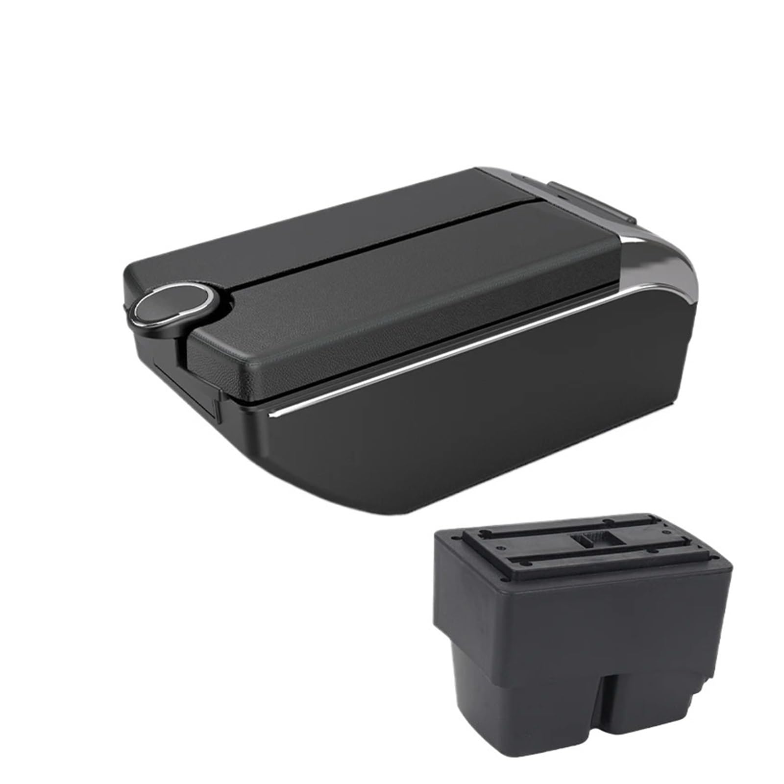Umdjju B2 Black Line 7 Usb For Fiesta Mk7 2009-2017 Car Center Console Storage Box Modification Parts With Usb Car Centre Console Armrest Box(B2 Black Line 7 Usb)