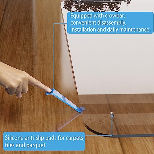 Chair Mat Tempered Glass, Crystal Clear,48 X 60 Inch, Heavy Duty Glass Chair Mat, Thickness 1/4 Inch, Glass Chair Mats For Carpeted Floors And Hardwood Floors #TOP5