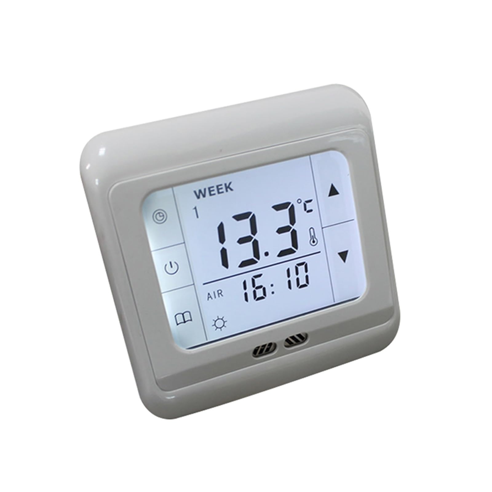 Termostato Intelligente, Regolatore di Riscaldamento a Pavimento TST60-EP con termostato Touch Screen retroilluminato Bianco, Blu, Verde Pavimento Caldo con 2 sensori di Temperatura(White)