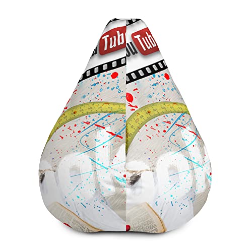 Housse Pouf Poire Abstrait Work en Polyester Premium Haute Densité - 2