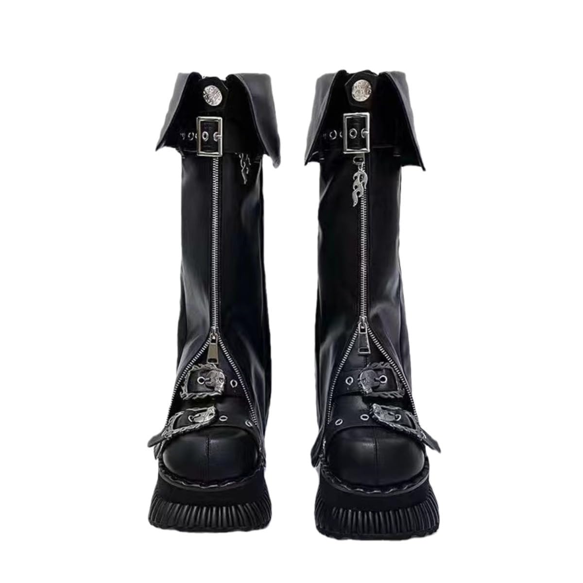 Punk Leg Warmer for Women Decadent Leg Sleeve for Girls PU Leather Black Leg Warmers