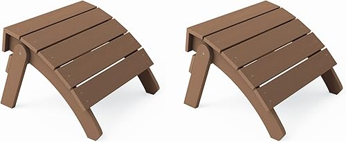 YEFU Adirondack - Juego de 2 otomanas Adirondack, reposapiés de patio, reposapiés Adirondack plegable, resistente a la intemperie para silla