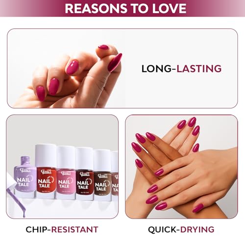 Image of Glam21 Nail Tale Nail Polish | Glossy Gel Finish | Rich Pigmentation | Chip Free | Quick Drying Formula | Long Lasting Nail Polish for Women | 9ml | Shade-29