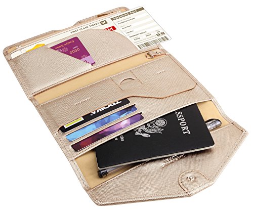 Zoppen Rfid Passport Holder With Vaccine Card Slot, Passport Wallet Travel Essentials Document Organizer, Passport And Vaccine Card Holder Combo, Passport Cover Rfid Travel Wallet Womens, Ver.4 Gold #TOP3