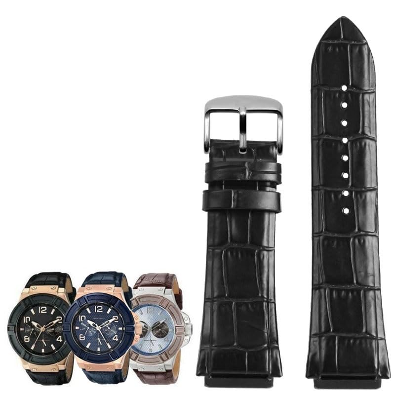 Sangle de montre en cuir véritable pour boîtier Guess W0040G3 W0247G3