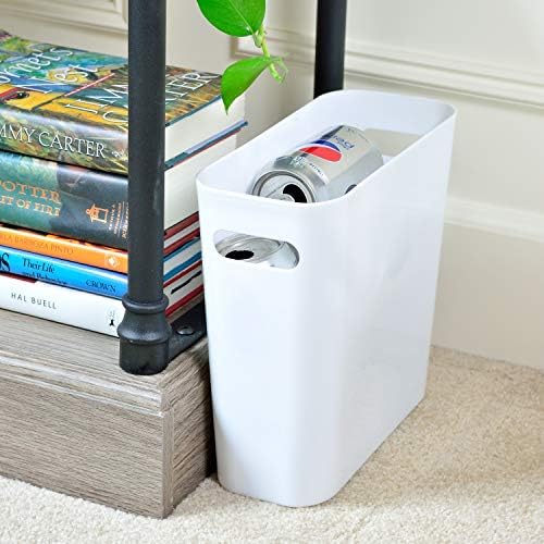 Youngever 5.5L Slim Trash Can, Re-usable 5.5L Plastic Garbage Container Bin, Small Trash Bin with Handles for Home Office, Living Room, Study Room, Kitchen, Bathroom (1 Pack)