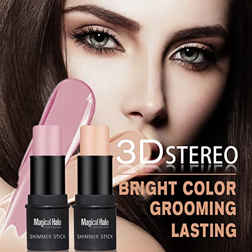Sumeitang 4 Pcs Cruelty-Free Waterproof Highlighter Makeup Sticks Shimmer Illuminator And Blush Stick Face Contour Cosmetics Set Easy To Use Blends Effortlessly #TOP1