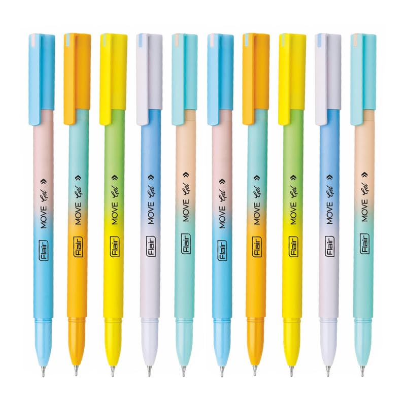 FLAIR Move Gel Pen | Minimalistic & Aesthetic Matt Finish Pastel Body Colors | Effortless Writing With Sleek Clip Design |...
