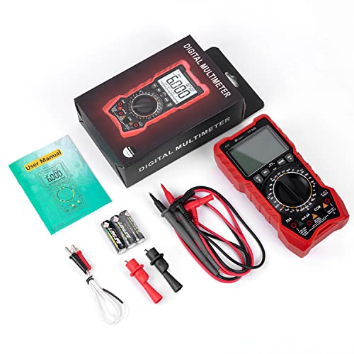 Digital Multimeter Trms 6000 Counts Dc Ac Voltmeter, Ohmmeter Voltage Current Amp Meter, Resistance Diodes Continuity Duty-Cycle Capacitor Temperature Testers, Electrical Volt Meters #TOP6