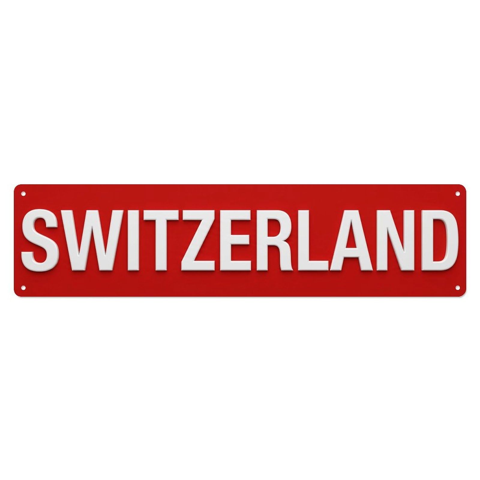 Vintage Switzerland Flag Pattern Metal Tin Sign
