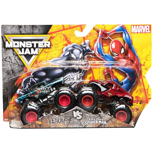 Image of Monster Jam Marvel Venom vs The Amazing Spider-Man 1:64 Scale 2-Pack
