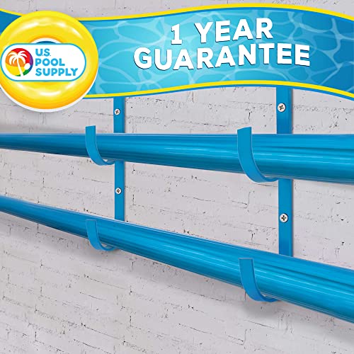 U.S. Pool Supply Pool Pole Hanger - 2 Blue Aluminum Pool Hooks for Poles - Equipment Fence Hook for Nets, Skimmers, Leaf Rakes, Vacuums, Vacuum Hoses, Telescopic - Attach Accessories, Holder Organizer - Thumbnail 5